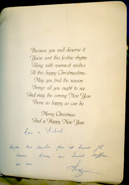inside message vintage christmas card